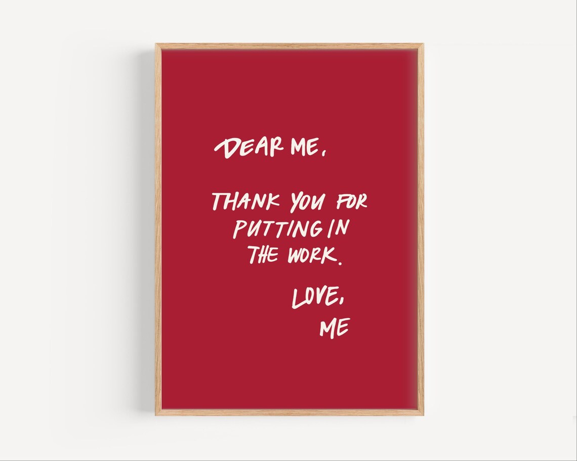 Selflove Affirmation Print Red Motivational Poster