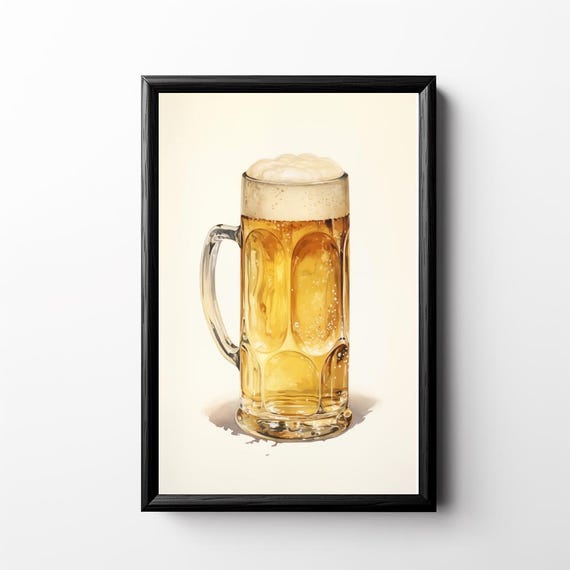 Vintage Beer Wall Art Retro Beer Art Print Brewery Artwork Dad Brewer Gift Beer Lover Craft Beer Poster Dorm Decor Bar Artwork