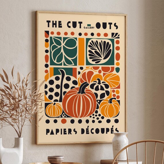 Charming Autumn Harvest Pumpkin Paper Cut Outs Gallery Poster