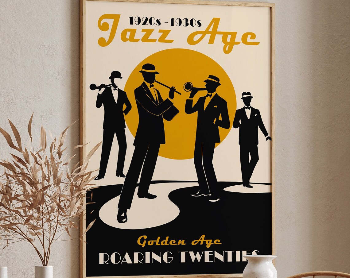Jazz Age 1920s Golden Age Roaring Twenties Jazz Music Poster