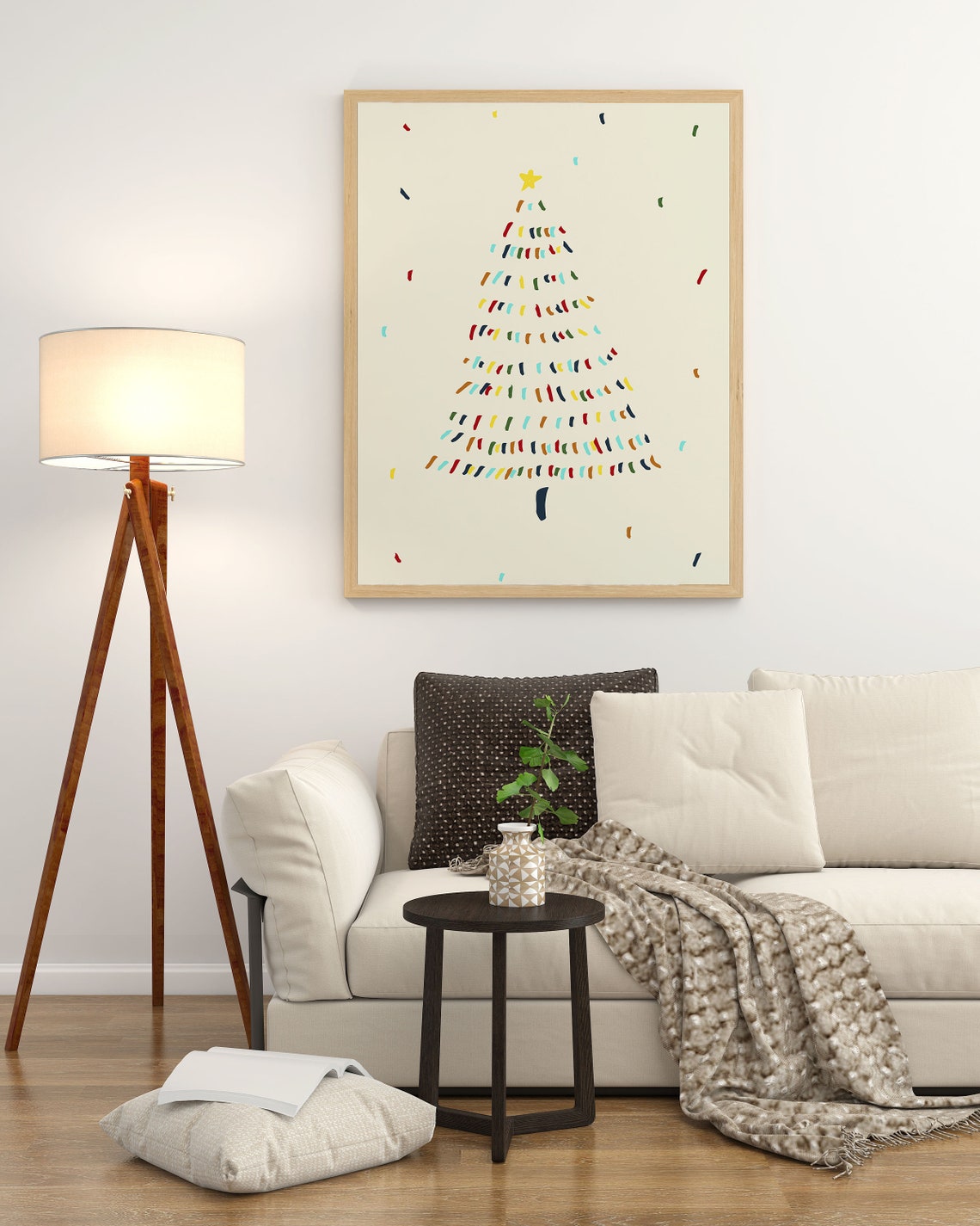 Abstract Colorful Christmas Tree Modern Minimalist Holiday Wall Poster - Image 4