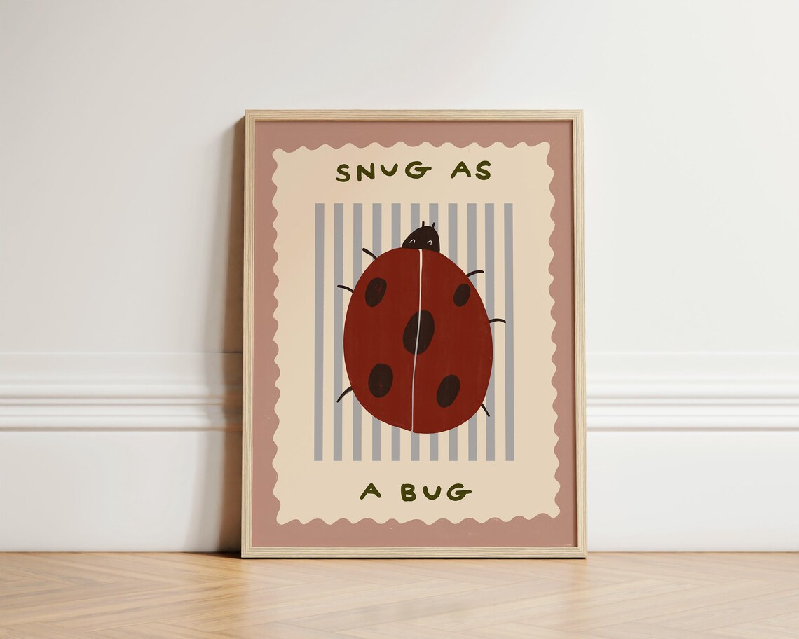 Lady Bird Print, Eclectic Nursery Wall Art