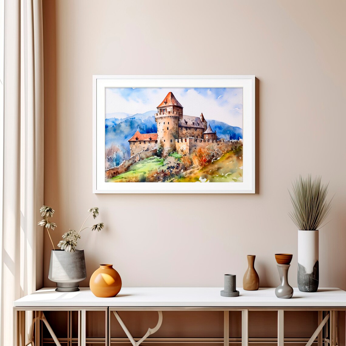 Castle of Kaysersberg France Stone Fortress Watercolor Poster - Image 5
