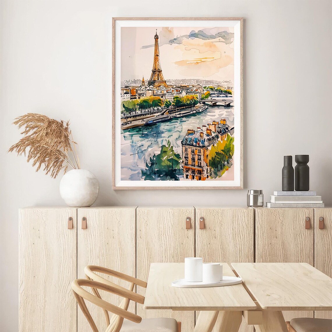Paris Watercolor Cityscape Art Print, Eiffel Tower - Image 5