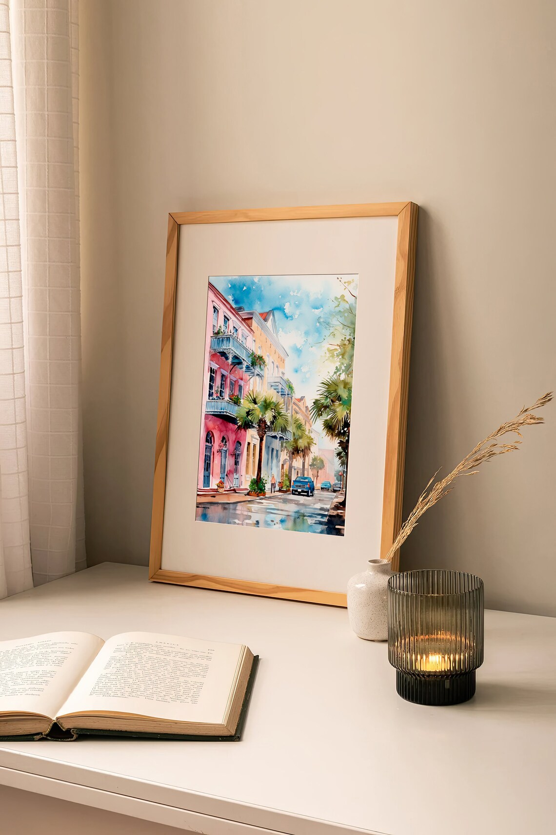 Rainbow Row Watercolor Travel Poster, Charleston - Image 5