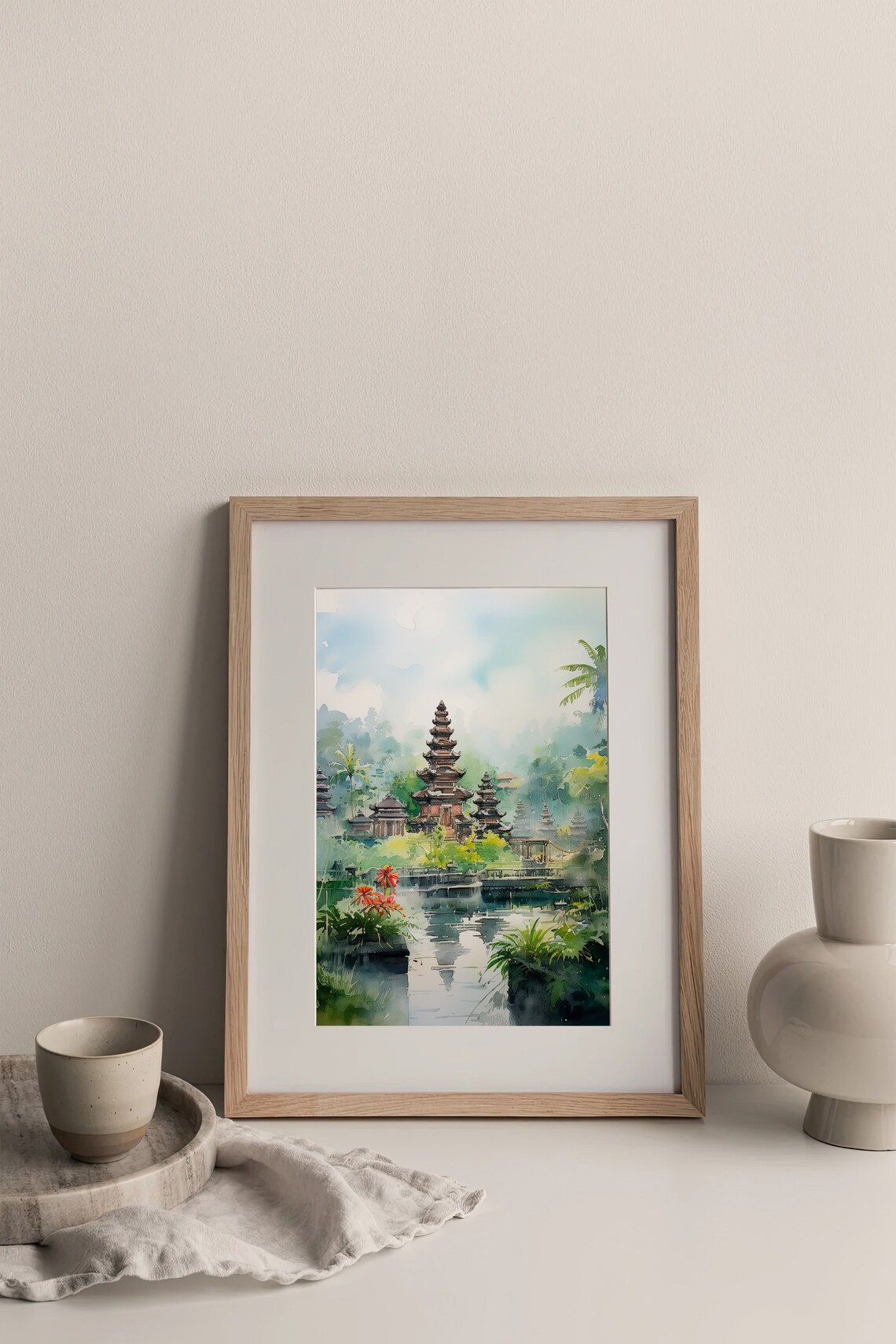 Bali Watercolor Landscape Travel Poster, Indonesia - Image 4