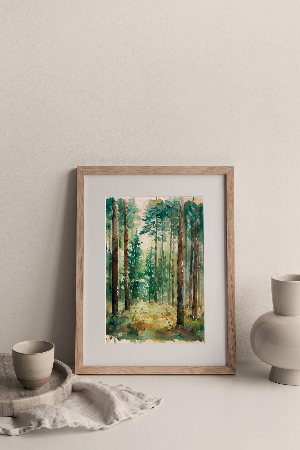 Colorado Pine Forest Morning Sunlight Watercolor Woodland Poster - Image 3