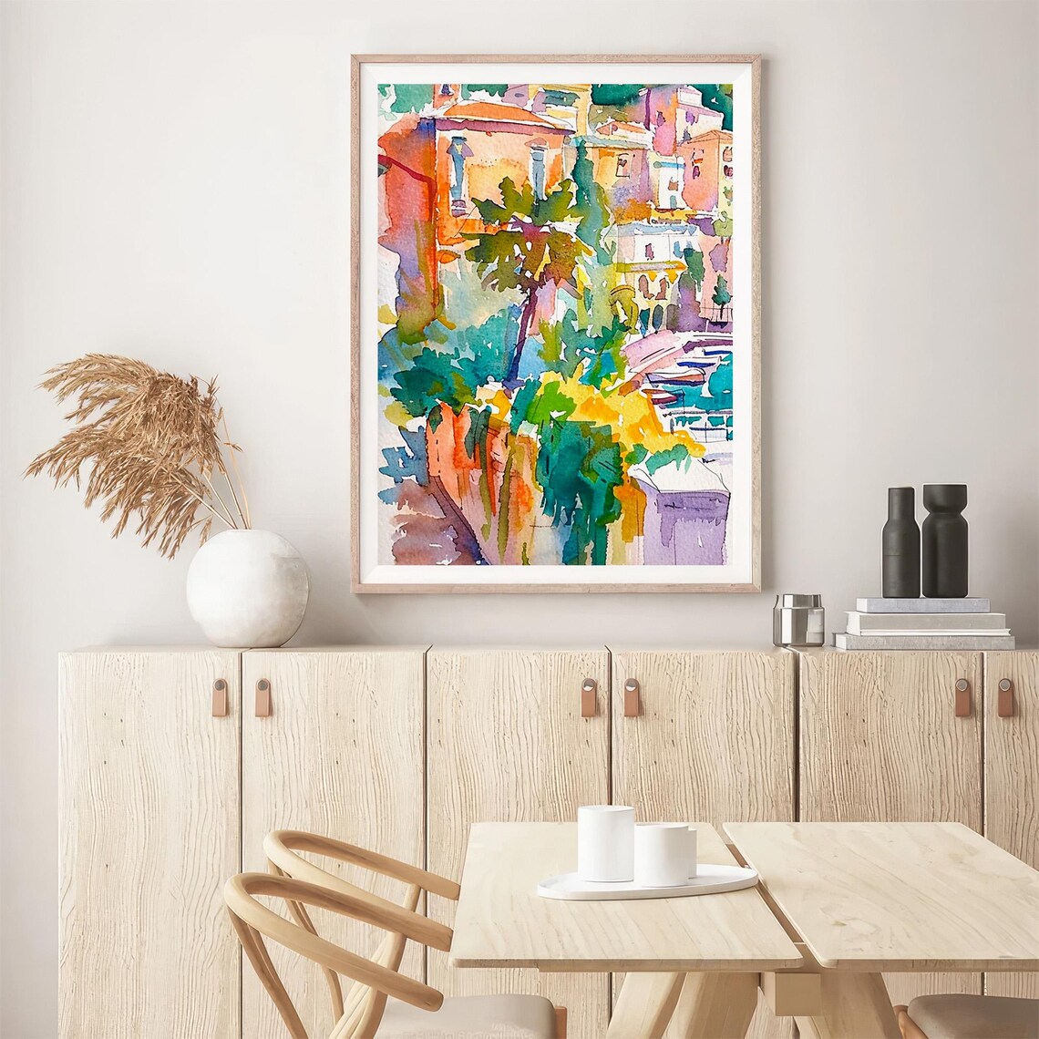 Sorrento Watercolor Cityscape, Italy Travel Poster - Image 5