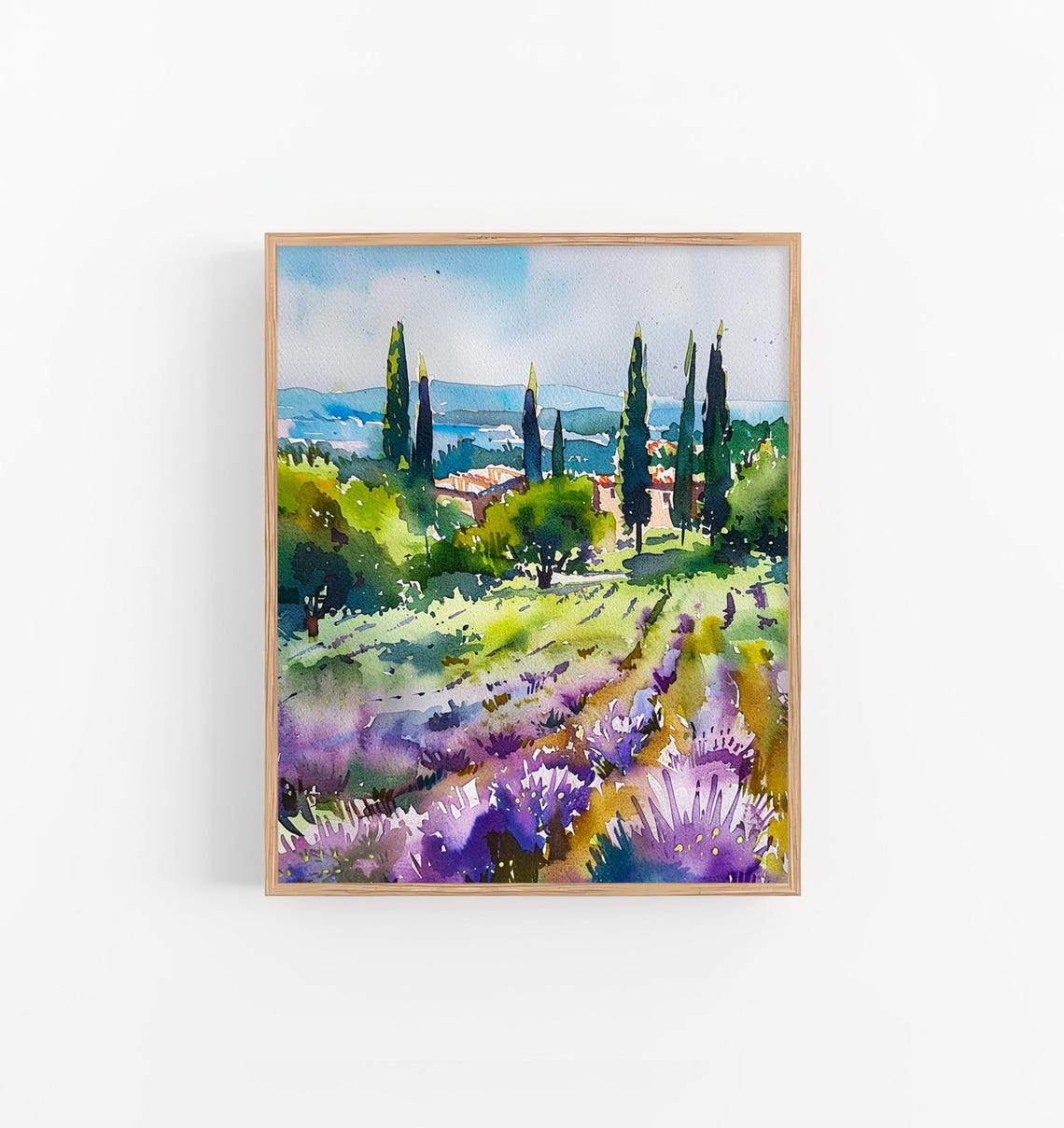 Provence Lavender Field Cypress Trees France Poster Large Wall Decor