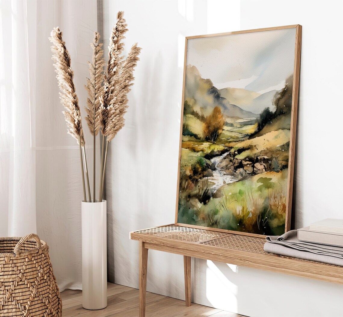 Brecon Beacons Watercolor Travel Poster, Wales Landscape - Image 2