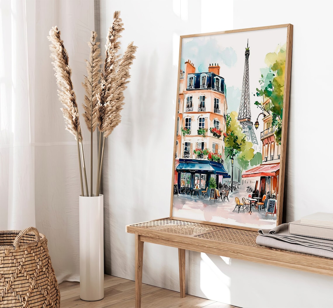 Paris Cityscape Watercolor Art Print, Travel Poster - Image 3
