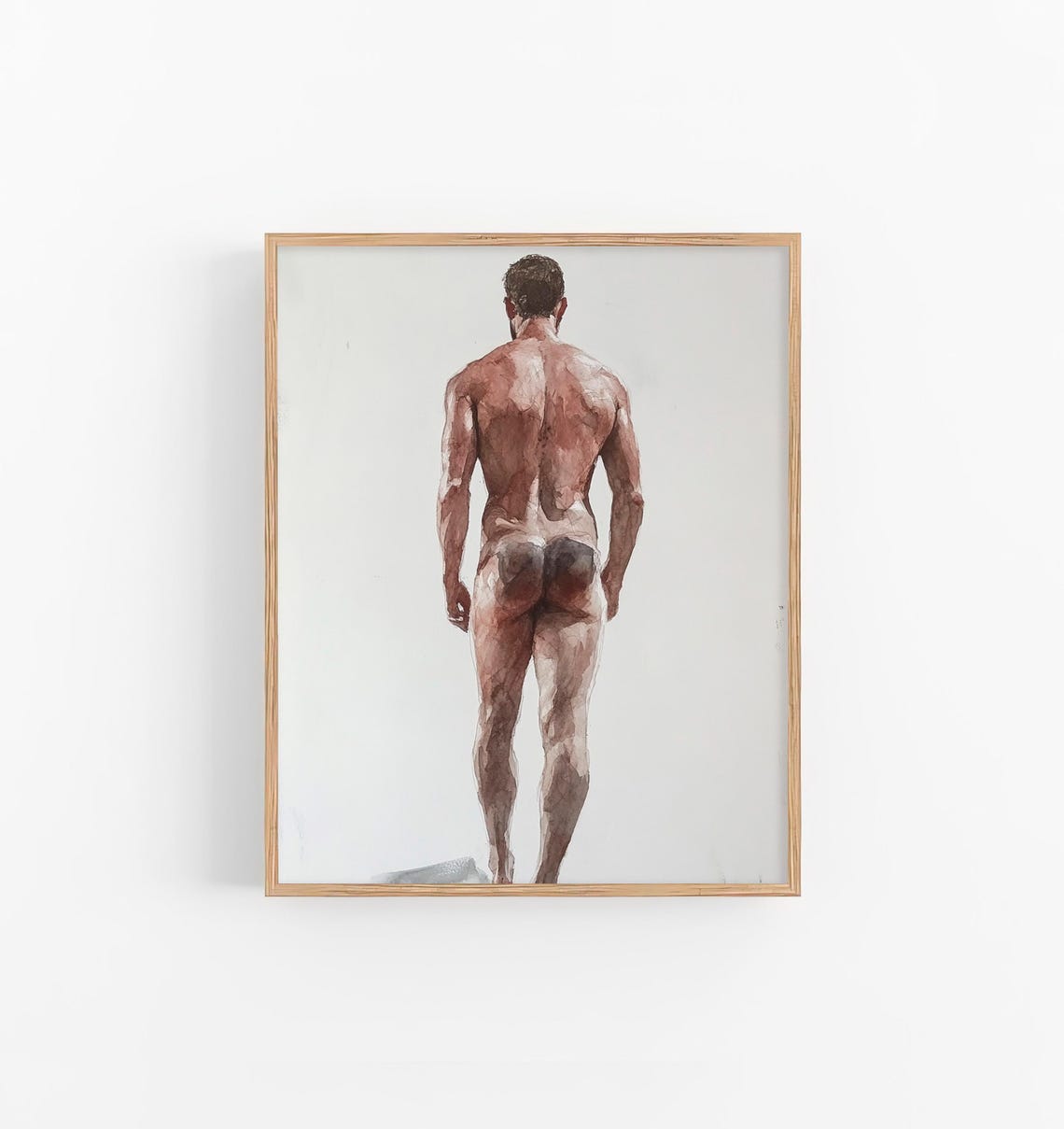 Male Body Watercolor Art Print Gay Art Print Male Butts Watercolor Wall Art Decor Gifts Gor Him By Feelingprints