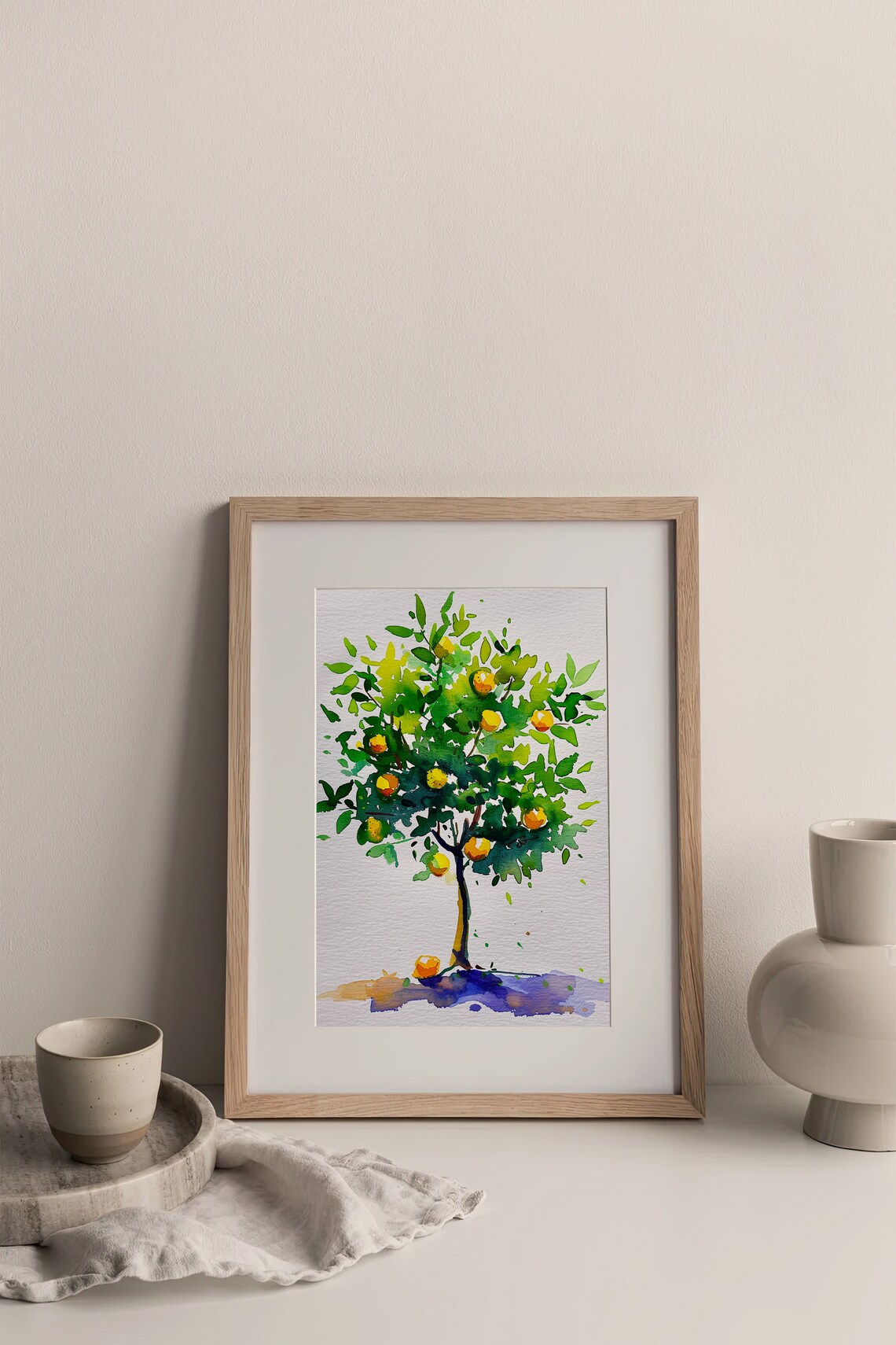 Lemon Tree Watercolor Art Print, Fruit Wall Decor - Image 3