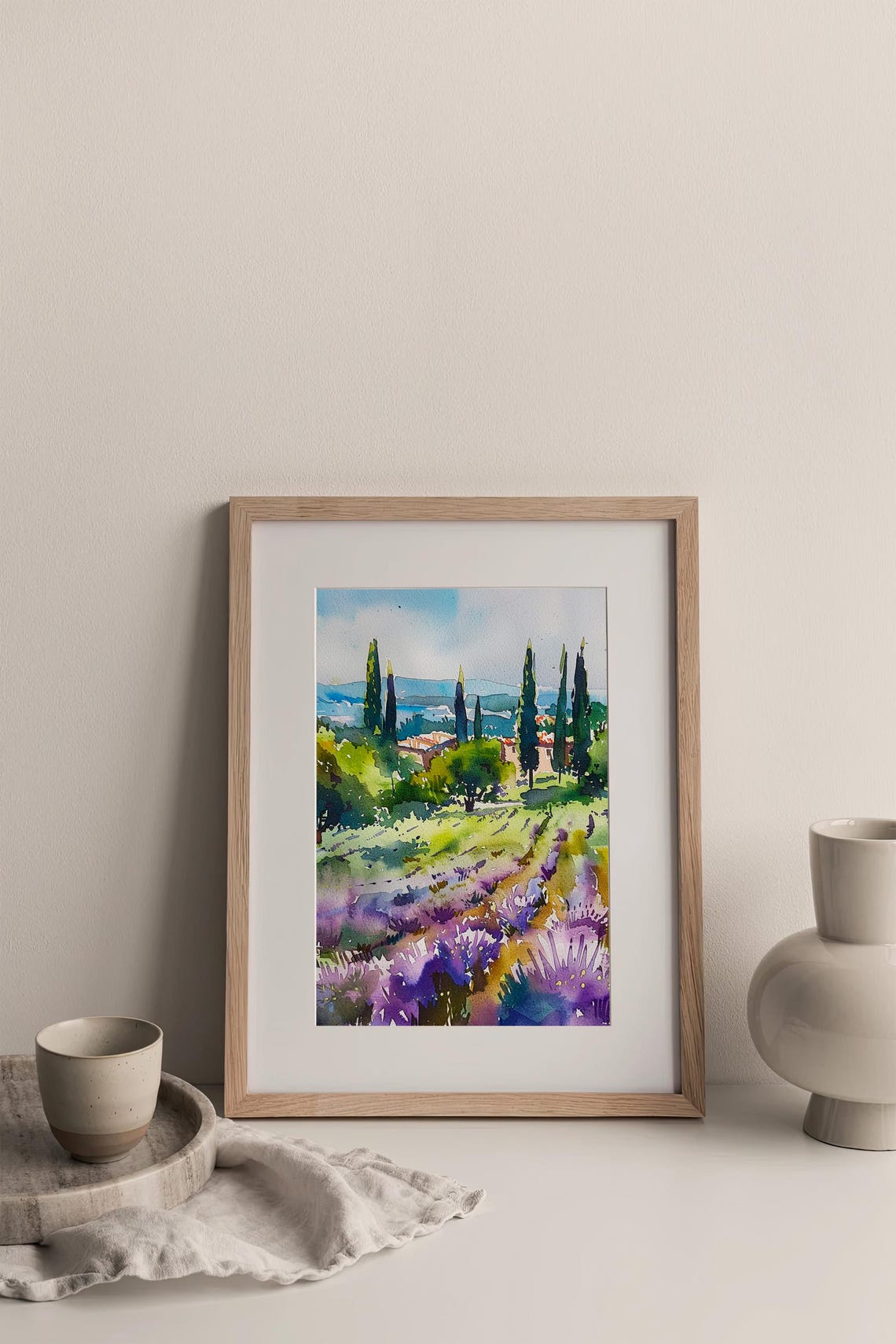 Provence Lavender Field Cypress Trees France Poster Large Wall Decor - Image 3