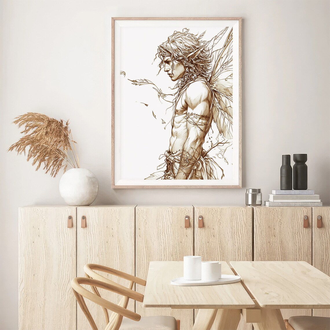 Fairy Watercolor Line Art Print, Fairy Tale Poster - Image 5