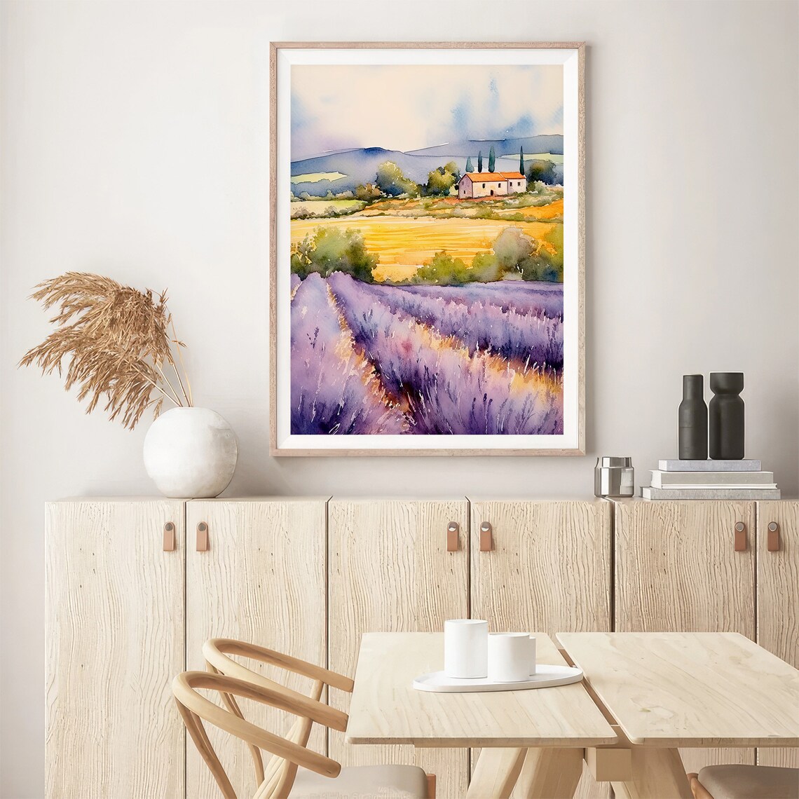 Valensole Watercolor Art Print, Provence Landscape - Image 5
