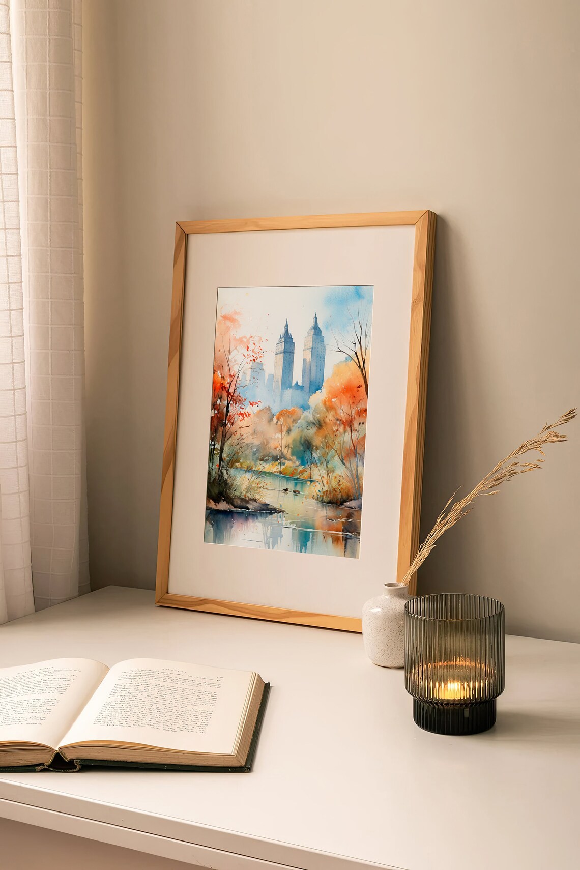 Central Park Watercolor Painting, New York City Travel Poster - Image 2