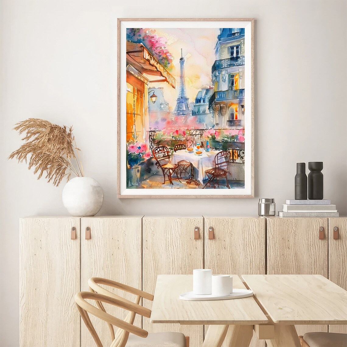 Paris Breakfast Cityscape Watercolor Art Print - Image 5