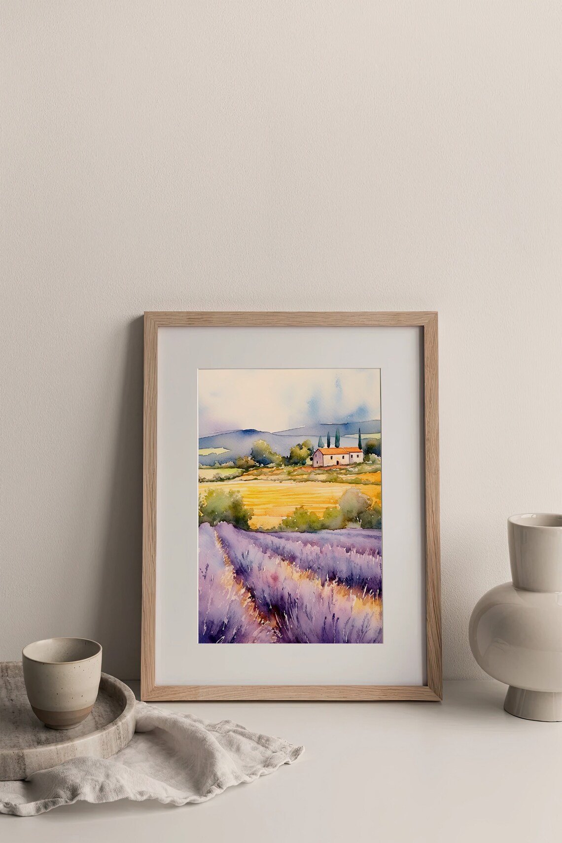 Valensole Watercolor Art Print, Provence Landscape - Image 3