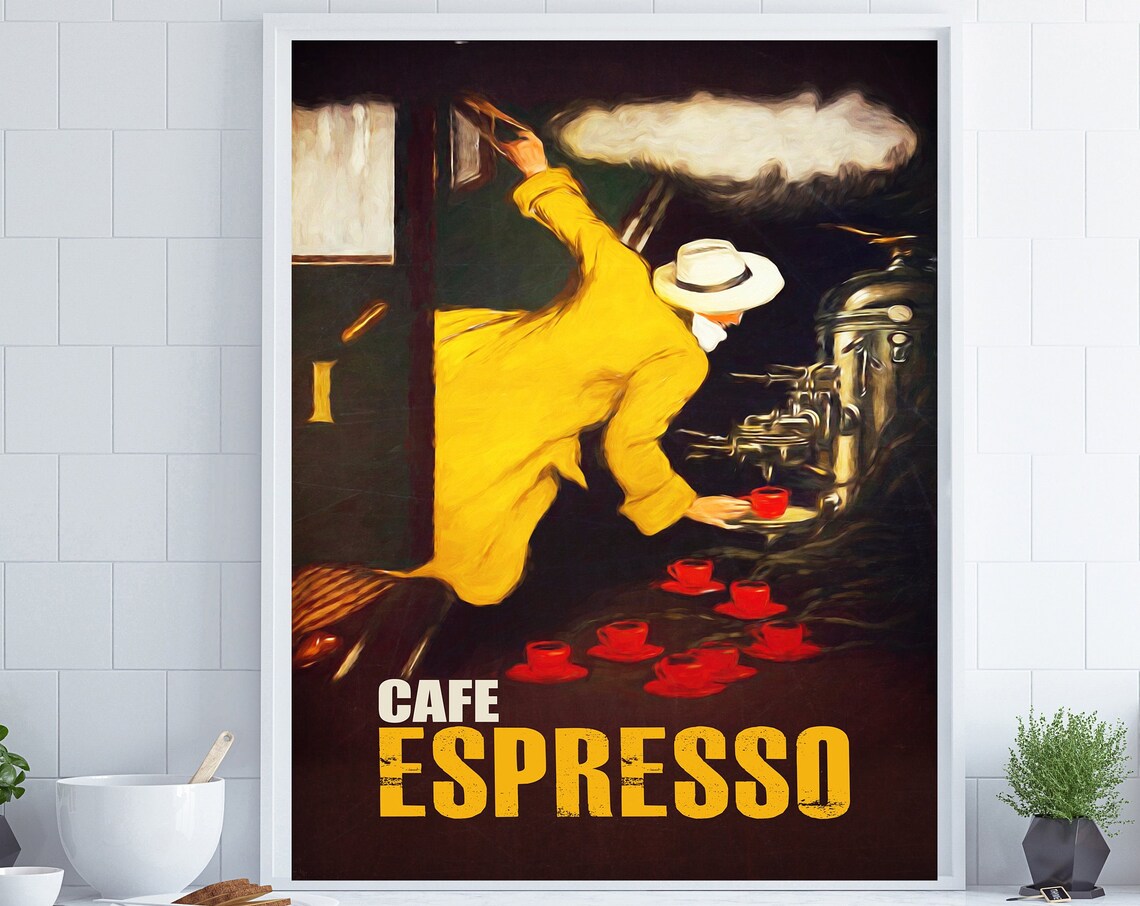 Coffee Poster, Retro Kitchen Wall Art Print