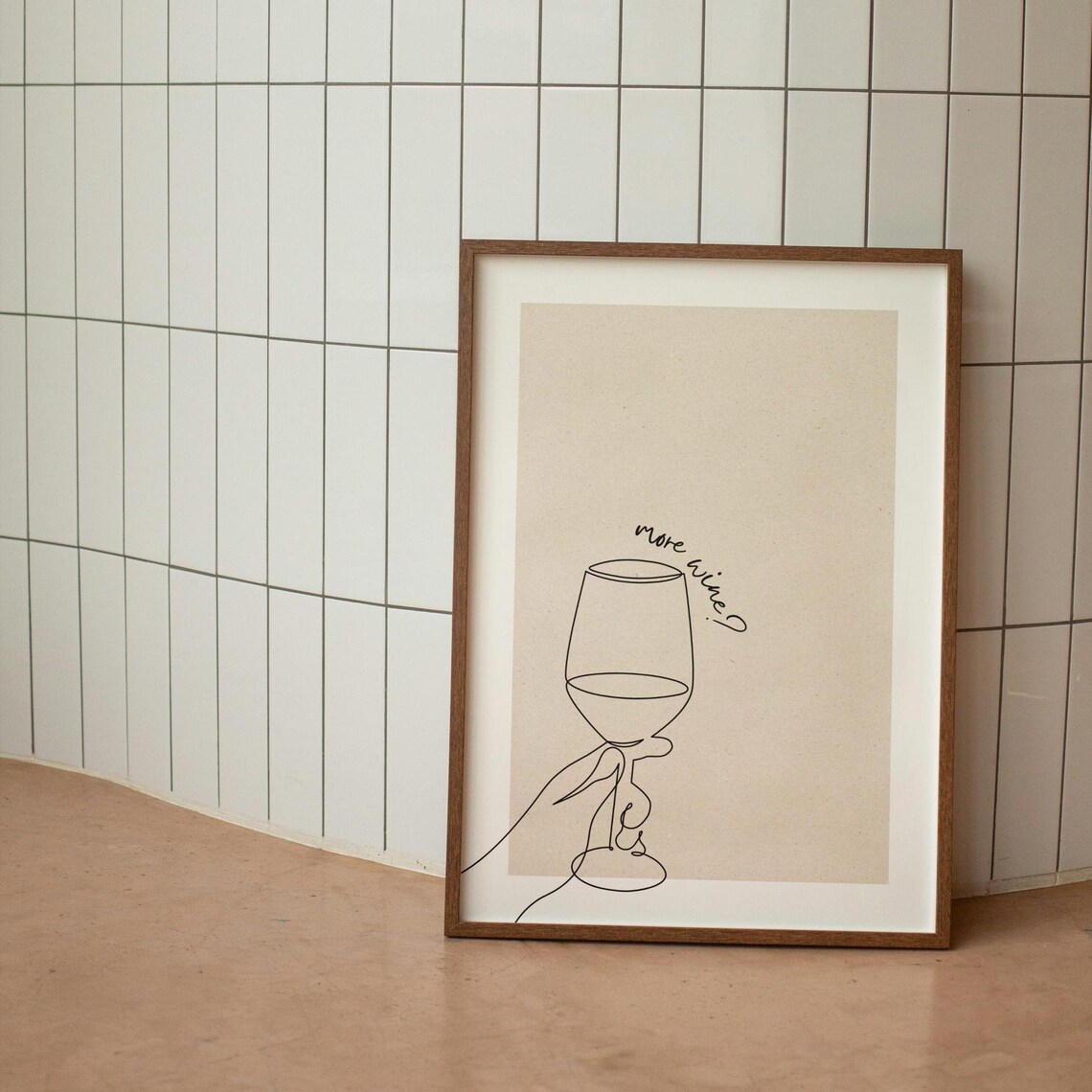 Funny More Wine, Kitchen Decor Wall Art Print