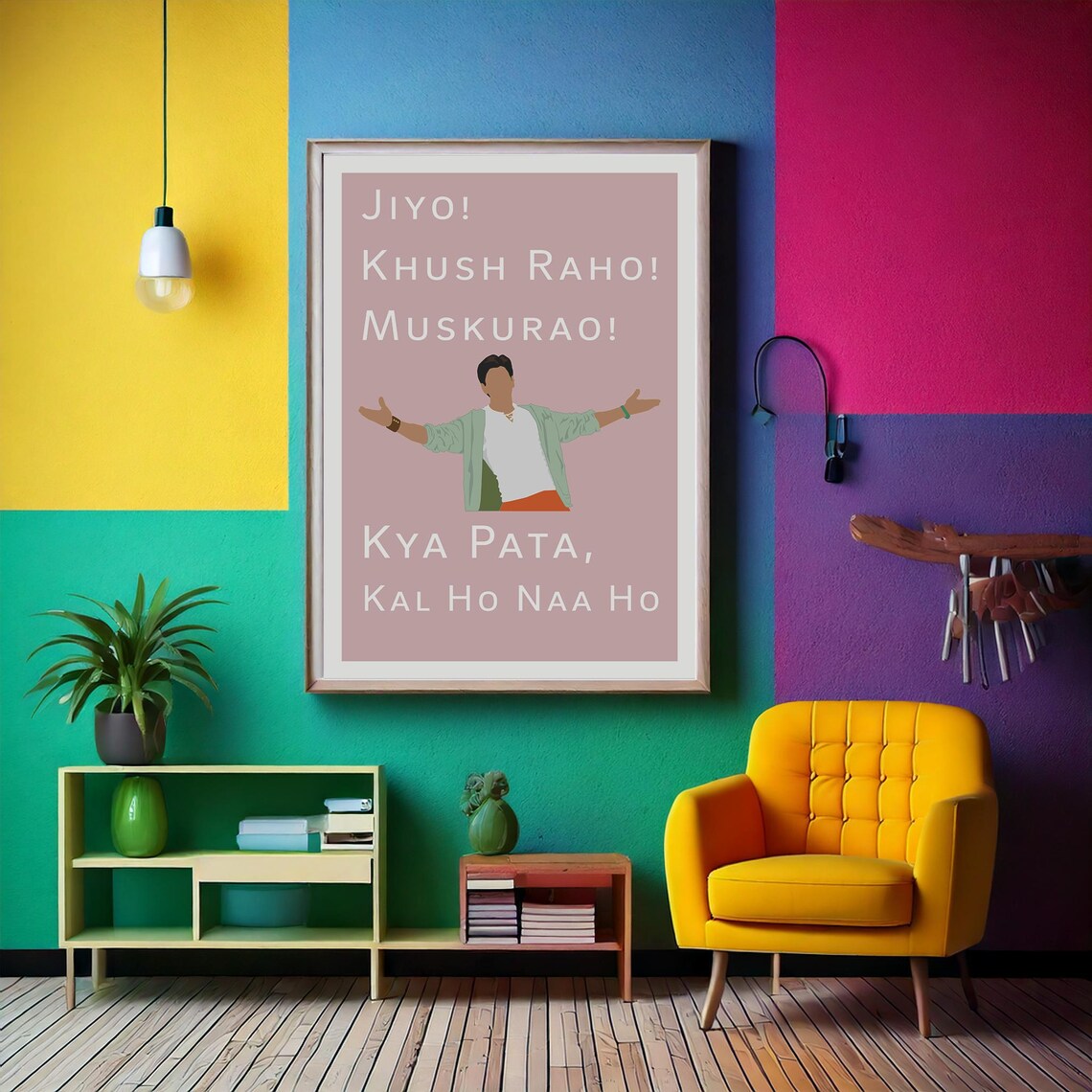 Shah Rukh Khan, Kal Ho Na Ho Quote Art Print - Image 3