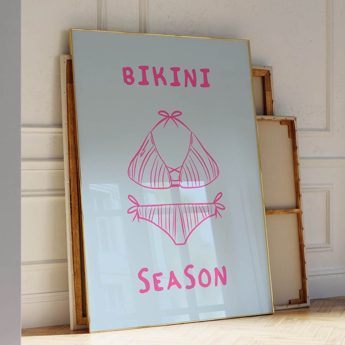 Bikini Season Pink Swimsuit Summer Beach Pool Party Wall Poster