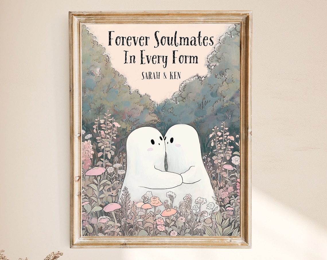 Personalized Ghost Couple Forever Soulmates In Every Form Wildflower Poster