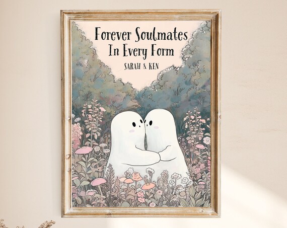 Personalized Ghost Couple Forever Soulmates In Every Form Wildflower Poster
