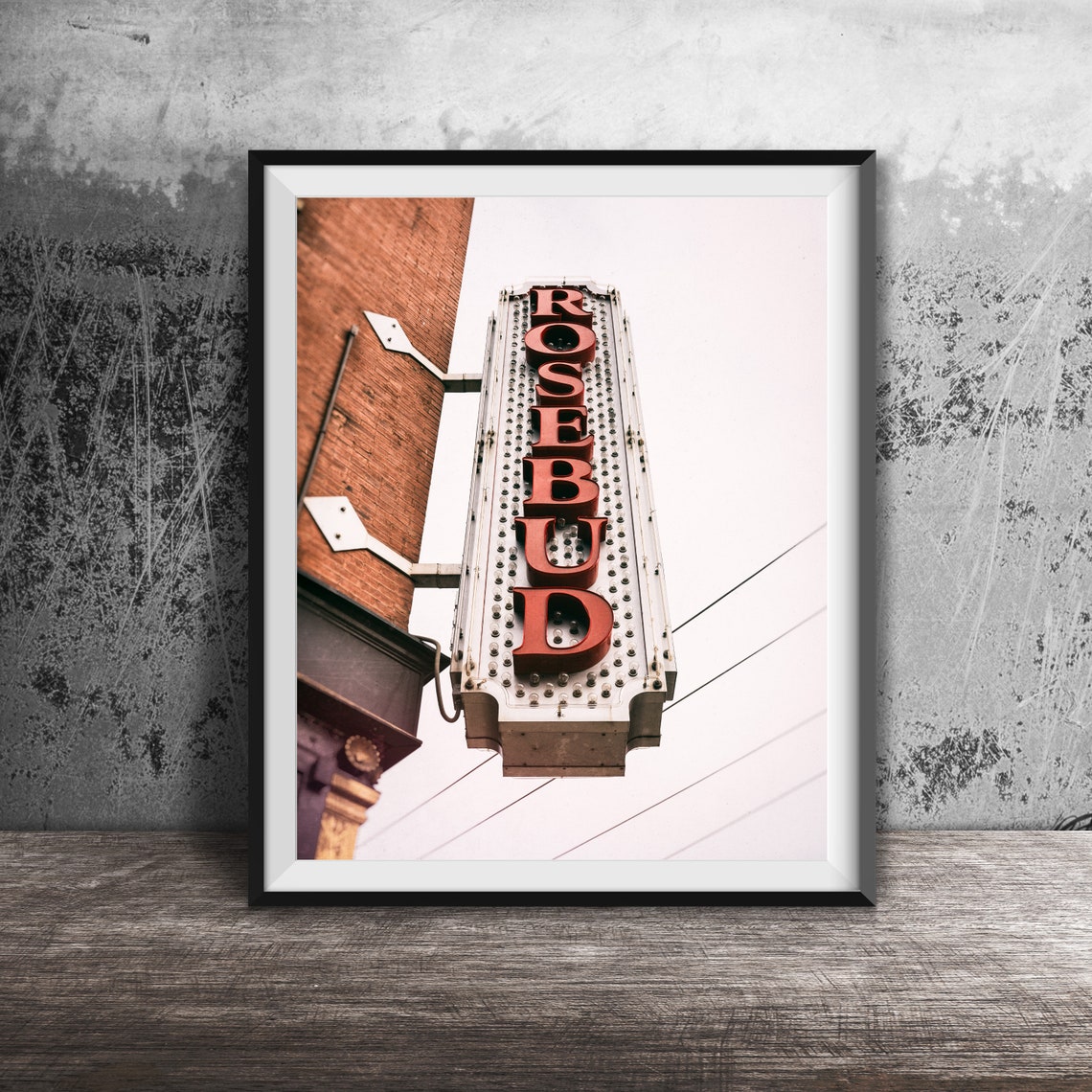 Rosebud Vertical Red Channel Letters Theatre Marquee Sign Poster