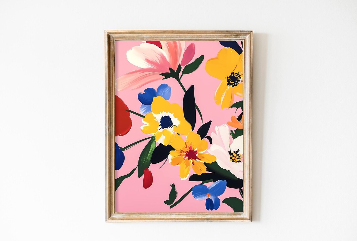 Floral Art For Nursery Room, Coquette Spring Decor