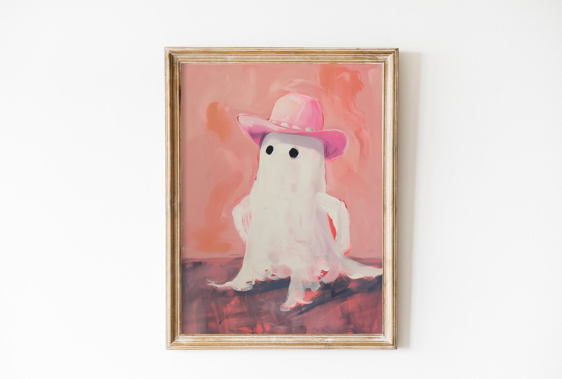 Vintage Western Halloween Ghost Art Print