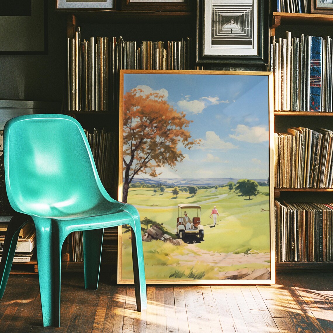 Retro Golf Cart Minimalist Golf Poster, Art Print - Image 2
