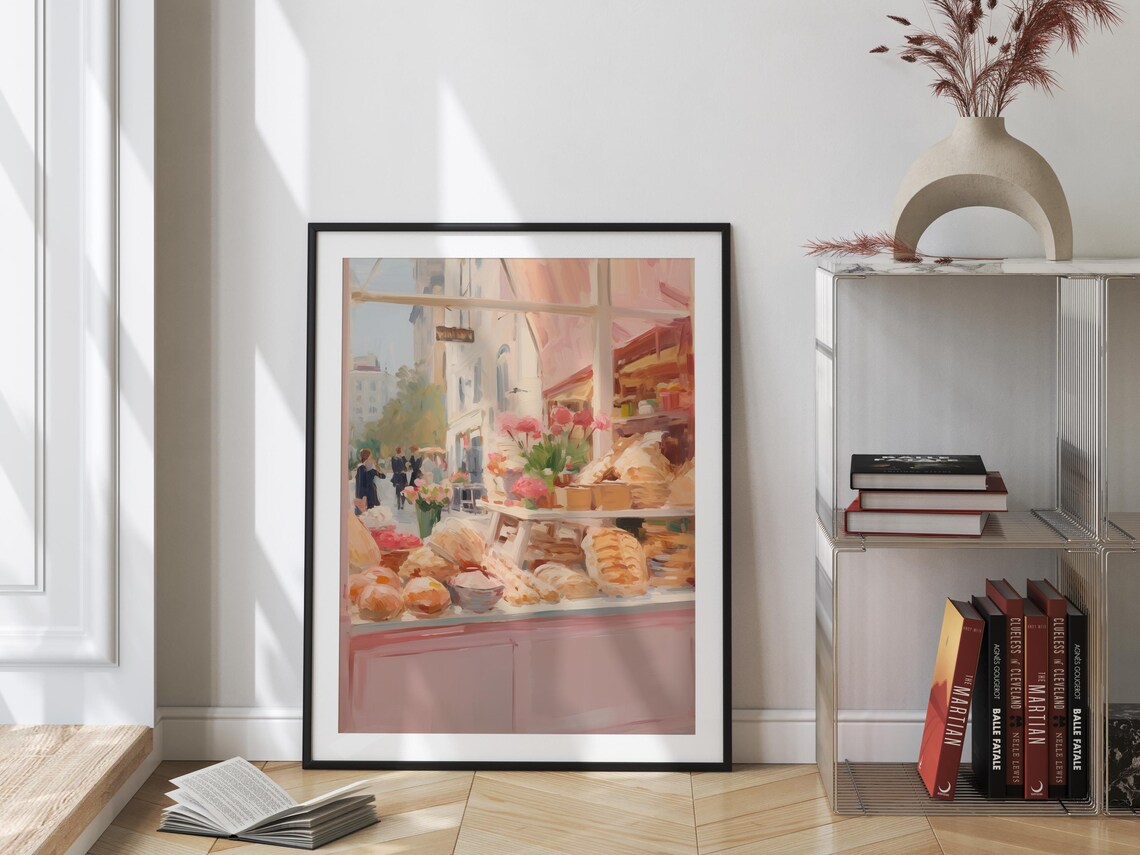 Pink Vintage Bakery Paris Pastry Art Print - Image 4