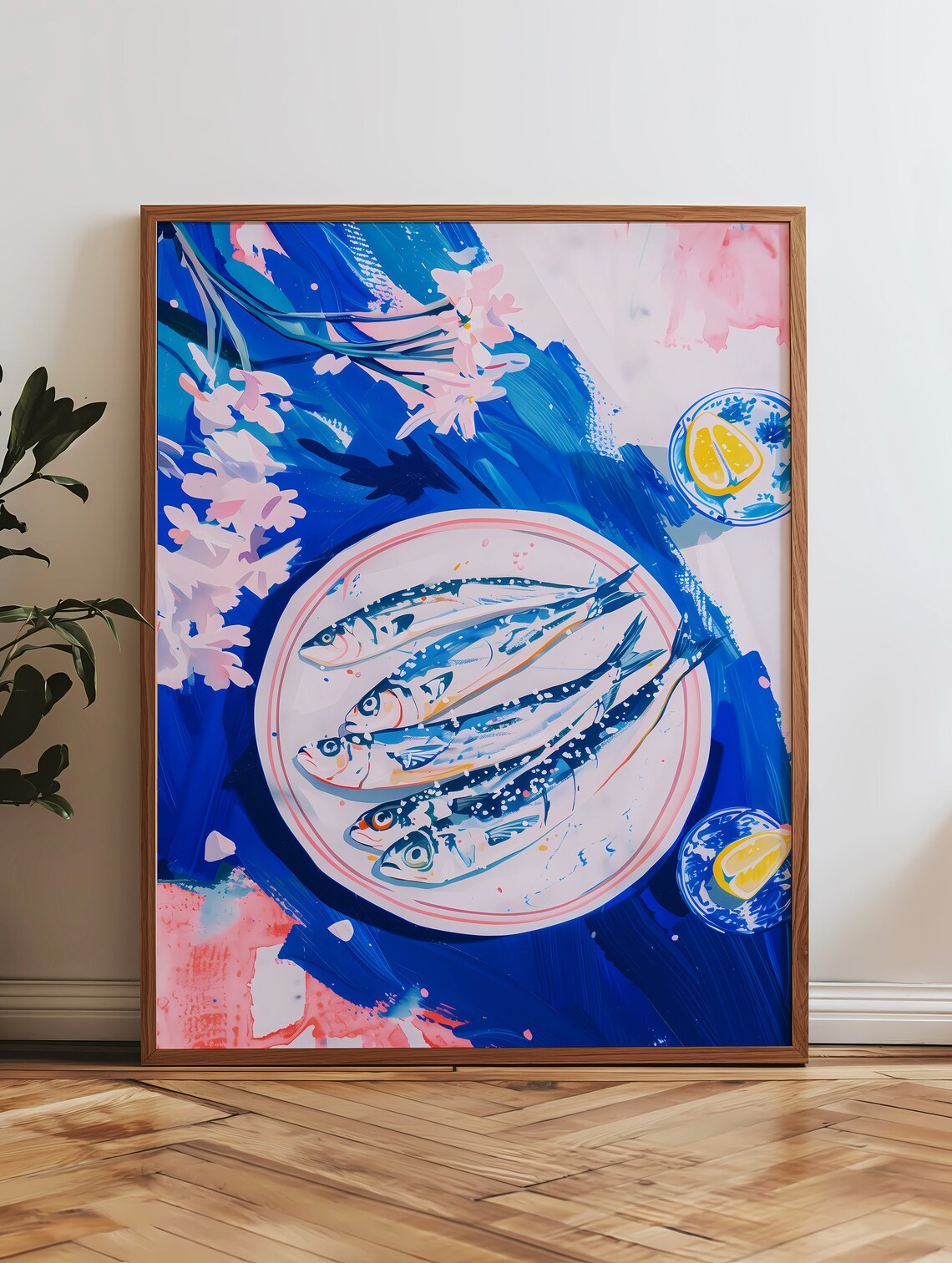 Sardines Print Fish Kitchen Art Retro Portuguese Dining Room Decor Lemons Wall Art Mediteranean Kitchen Art Decor - Image 4