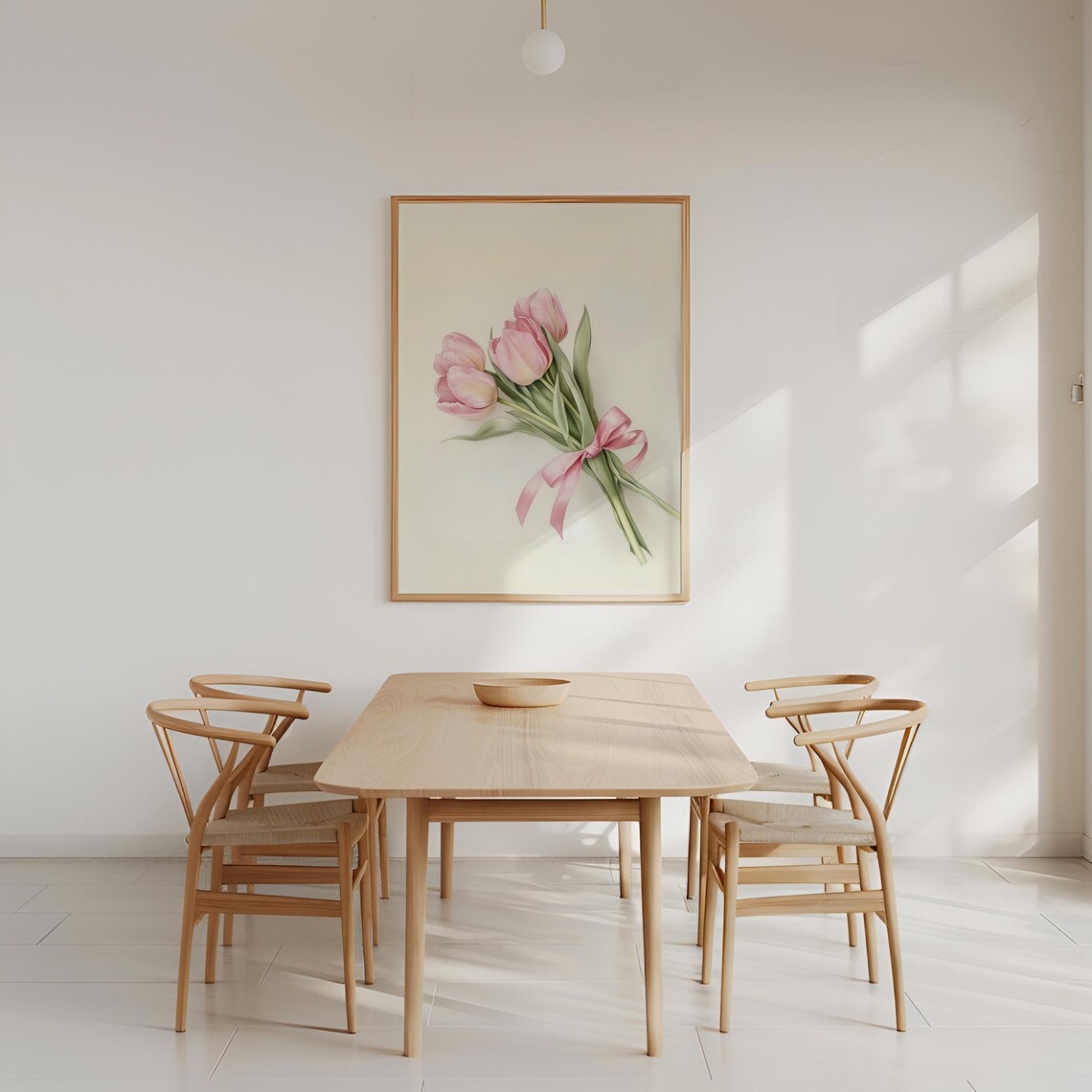 Coquette Pink Tulips Room Decor, Vintage Girly Art - Image 2