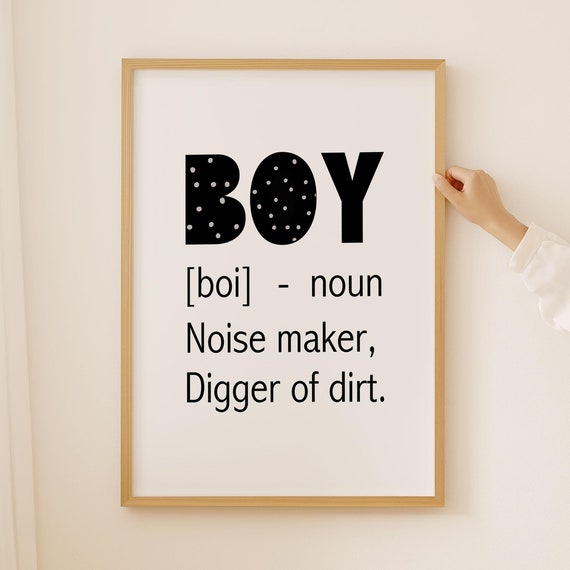 Boys Definition Room Wall Art Print