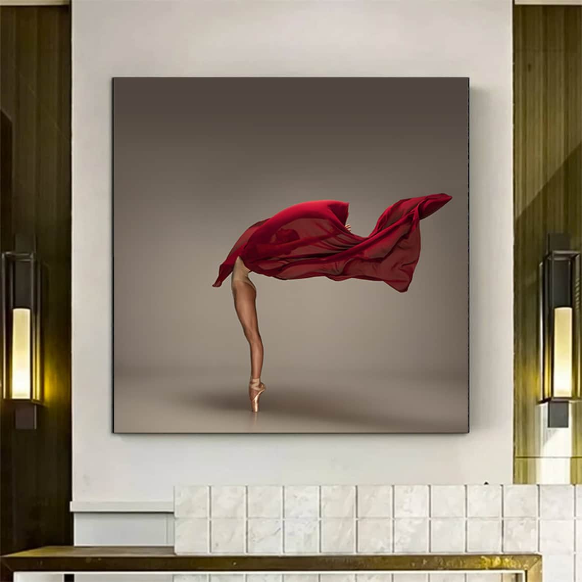 Dancing Red Ballerina Modern Dance Art Print