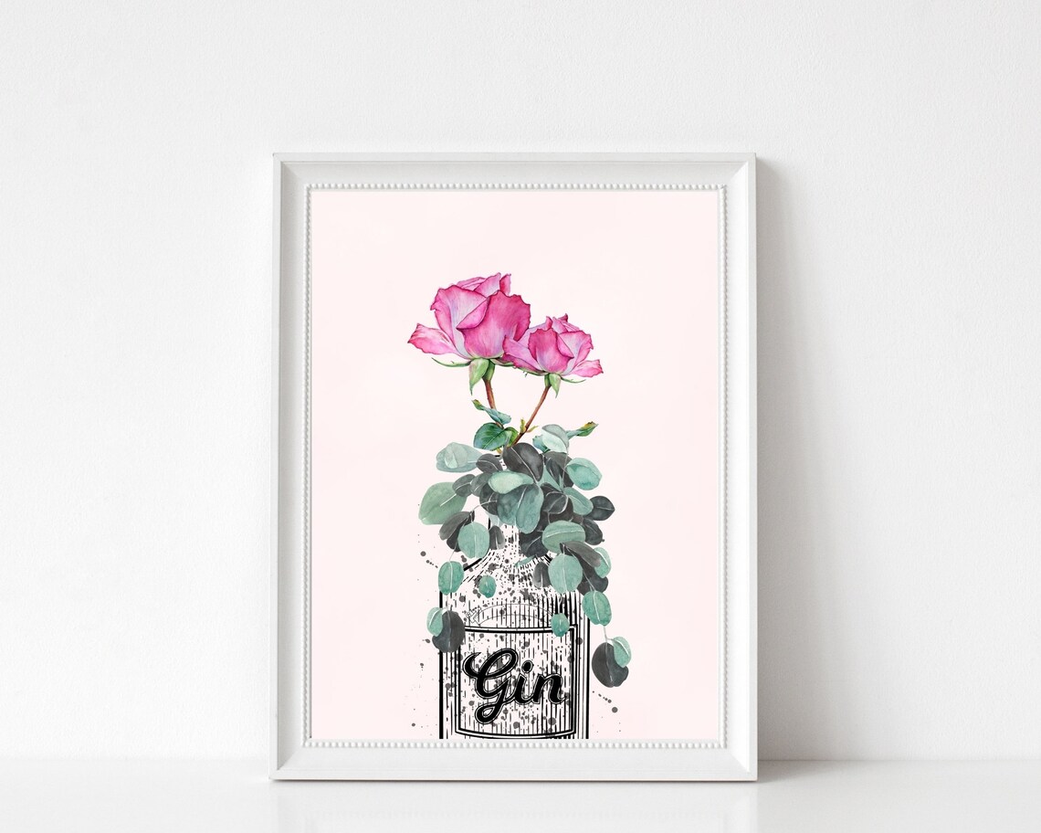 Gin Floral Kitchen Wall Art Print, Eucalyptus - Image 2