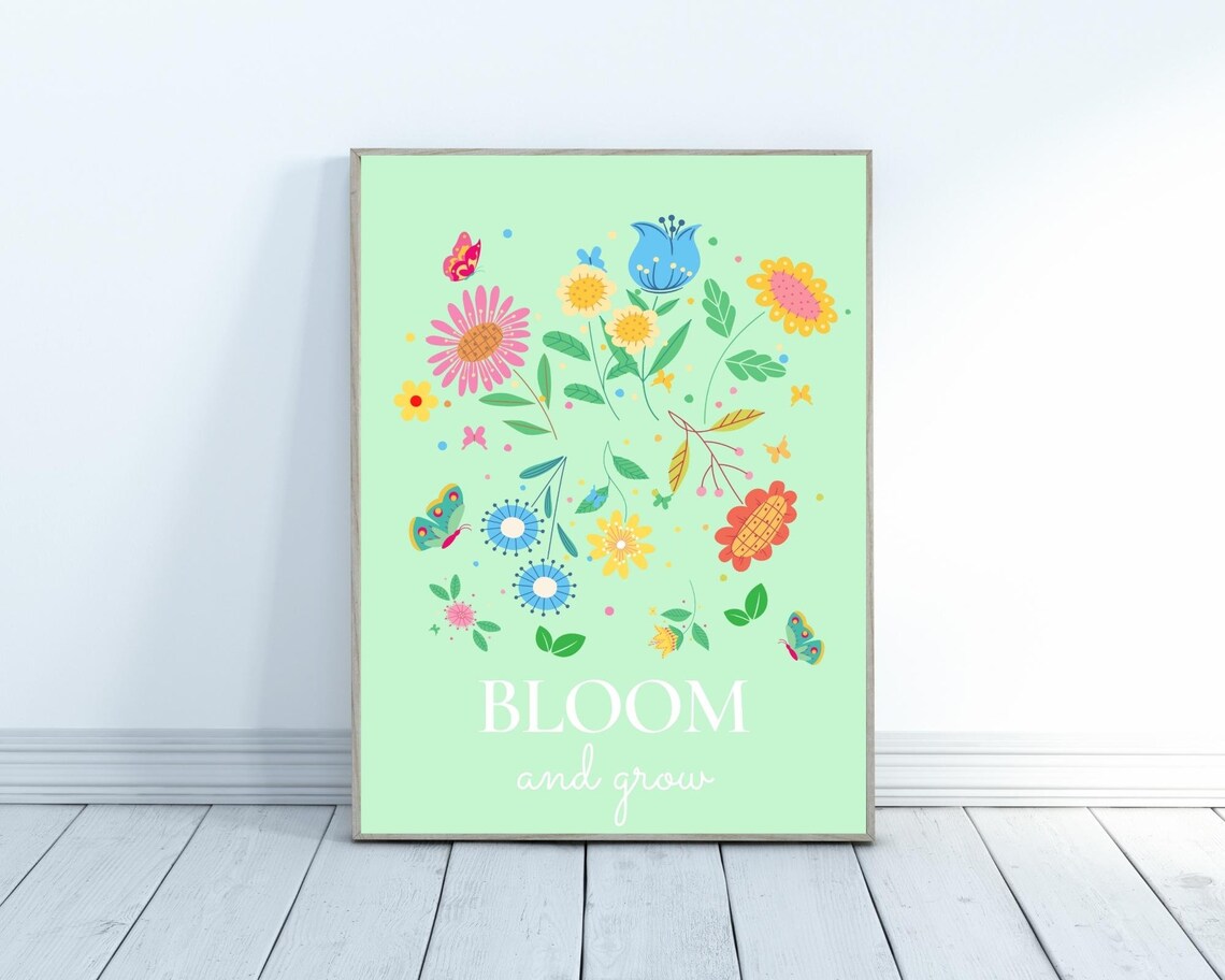 Bloom Floral Botanical Art Print, Retro Daisy Meadow - Image 2