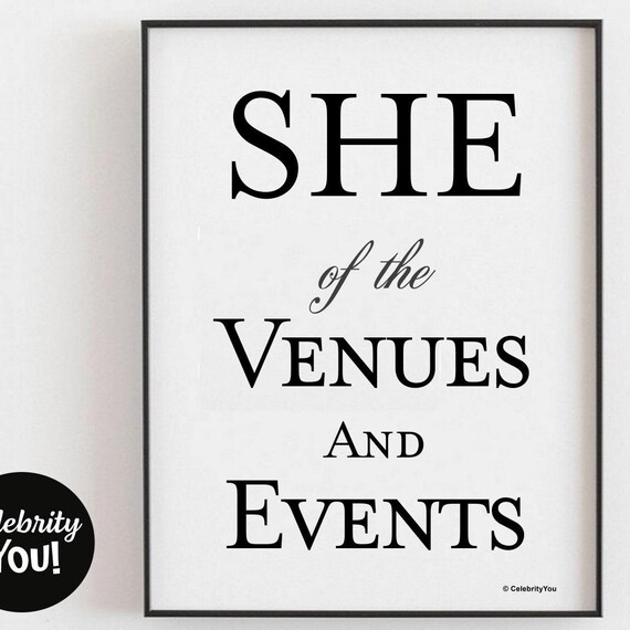 She of the Venues and Events Funny Event Planner Quote Wall Art