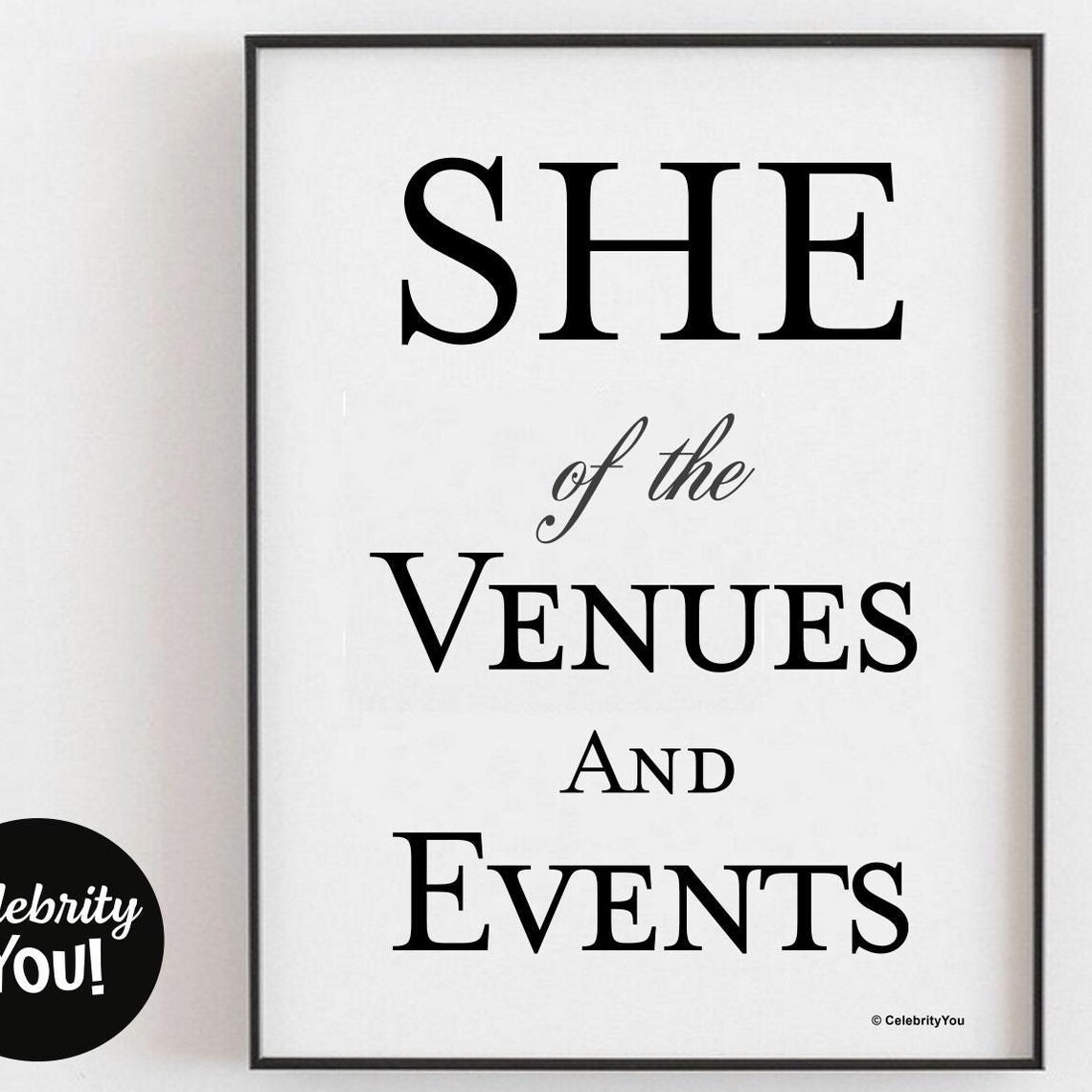She of the Venues and Events Funny Event Planner Quote Wall Art