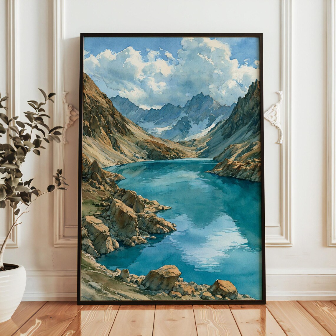 Lake Clark National Park Watercolor Travel Poster