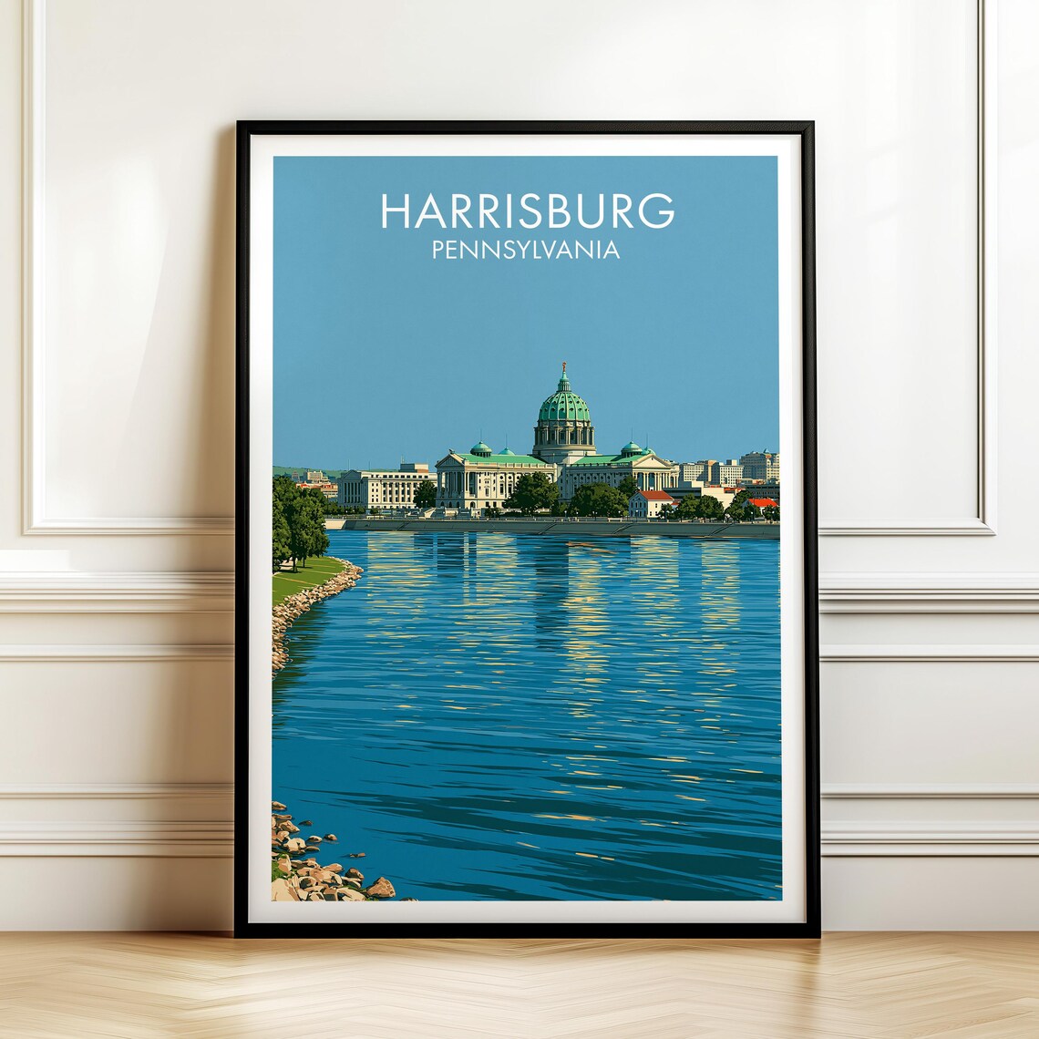 Harrisburg Pennsylvania Vintage Travel Poster