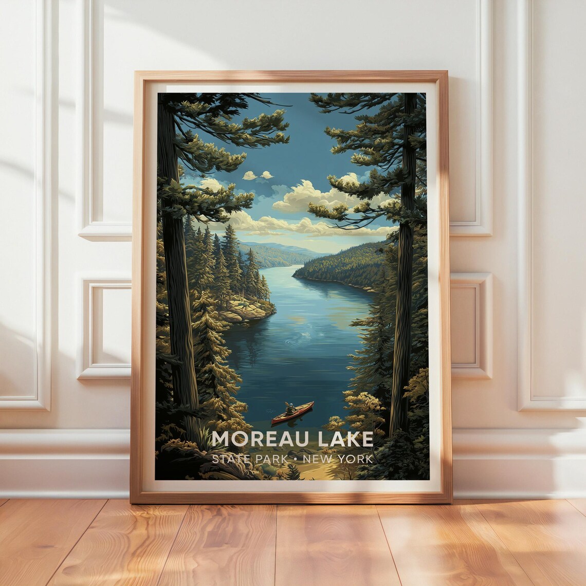 Moreau Lake State Park Vintage Travel Poster, New York