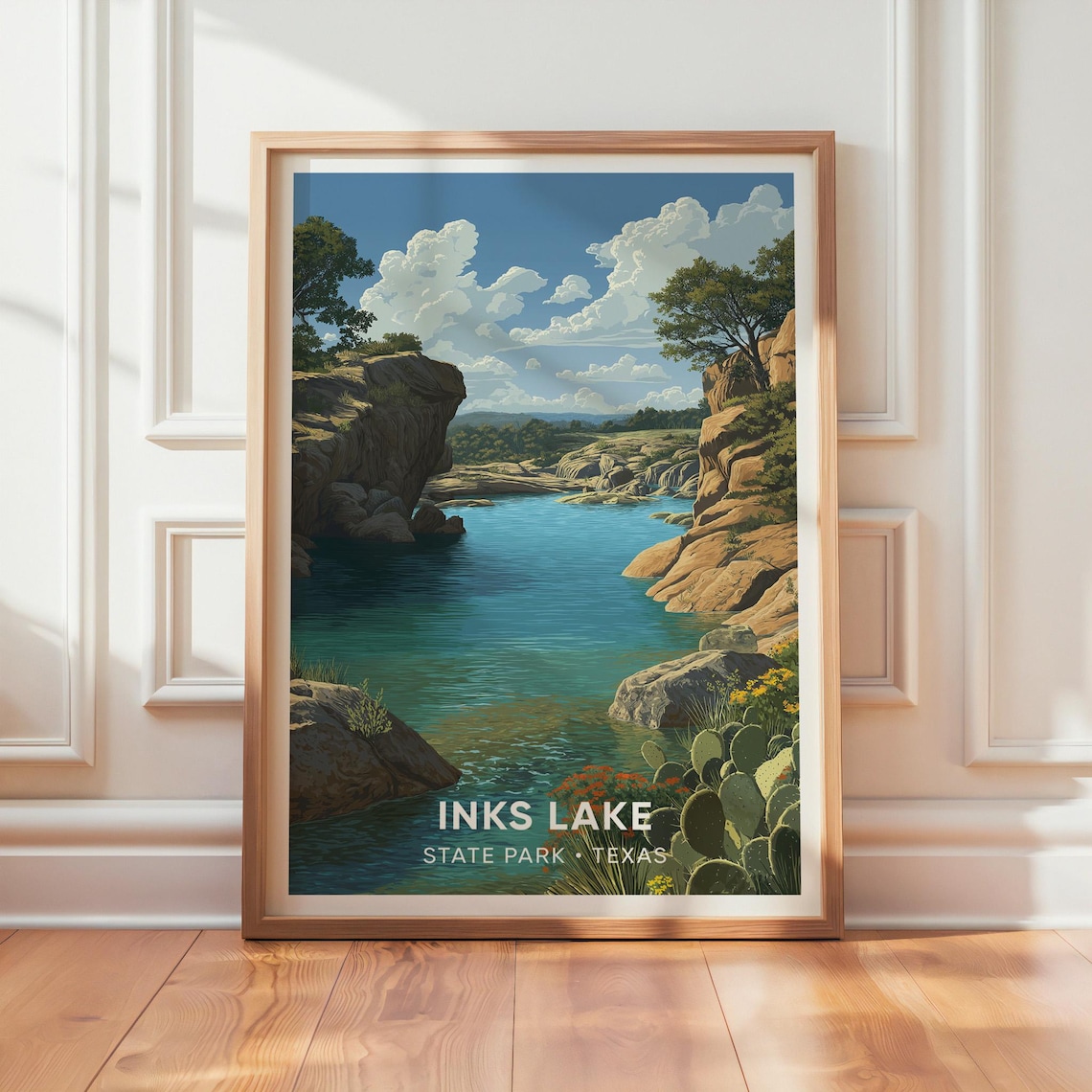 Inks Lake State Park Texas Vintage Travel Poster