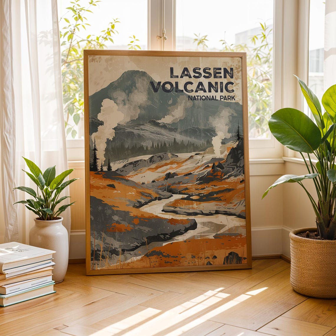 Lassen Volcanic National Park Steaming Hills Vintage Travel Poster