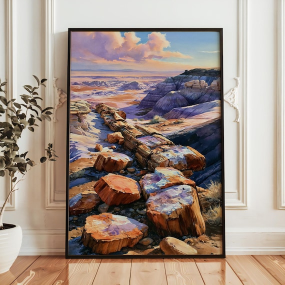 Petrified Forest National Park Painted Desert Logs Sunset Poster