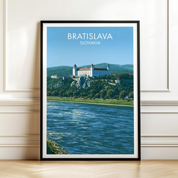 Bratislava Slovakia Travel Poster Vintage Europe Cityscape Wall Art Print For Home Decor