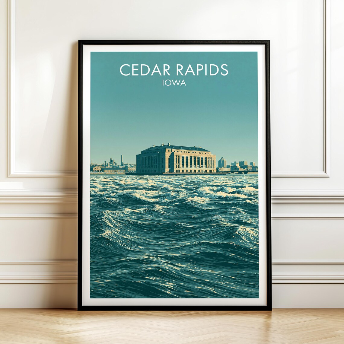 Cedar Rapids Iowa Vintage Travel Poster